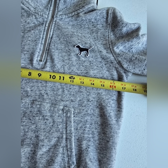 Victoria Secret PINK Quarter Zip Pullover Sweatshirt Women's Size XS Gray - Picture 5 of 7